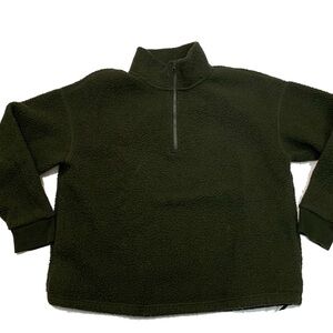 Everlane Dark Green Fleece Pullover jacket